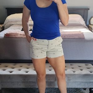 Khaki embroidered tailored shorts